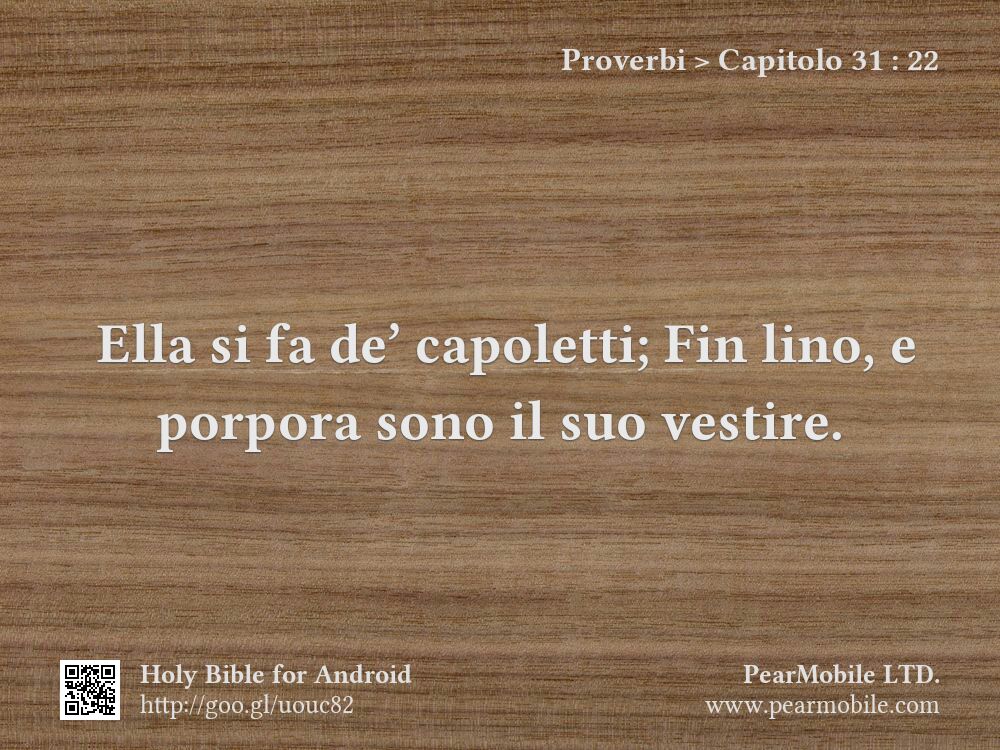 Proverbi, Capitolo 31:22